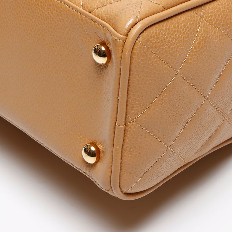 Chanel Boston Bag Caviar Leather CC Logo Mini