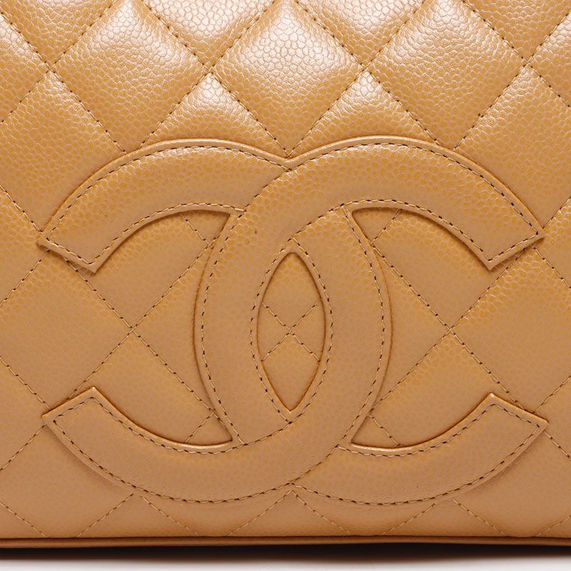 Chanel Boston Bag Caviar Leather CC Logo Mini