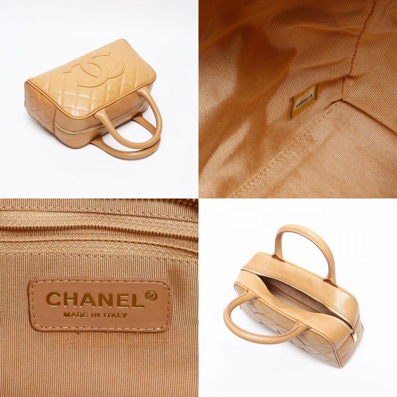 Chanel Boston Bag Caviar Leather CC Logo Mini