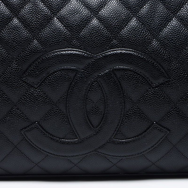 Chanel Boston Bag Caviar Leather CC Logo