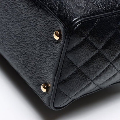 Chanel Boston Bag Caviar Leather CC Logo