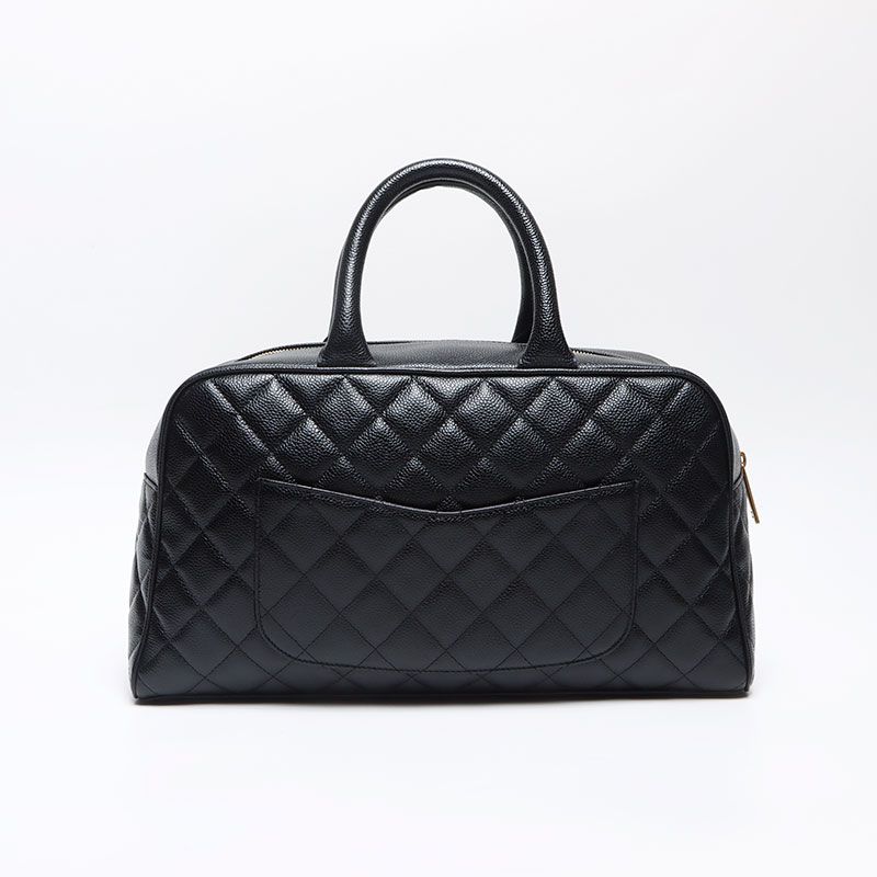 Chanel Boston Bag Caviar Leather CC Logo