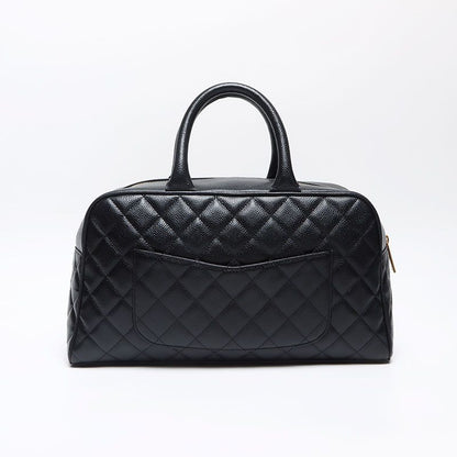 Chanel Boston Bag Caviar Leather CC Logo