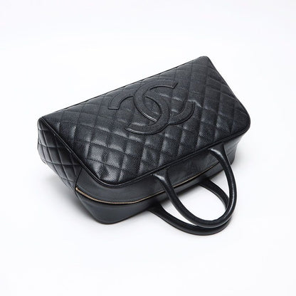 Chanel Boston Bag Caviar Leather CC Logo