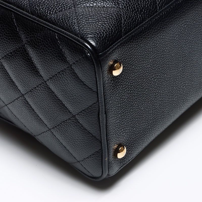 Chanel Boston Bag Caviar Leather CC Logo
