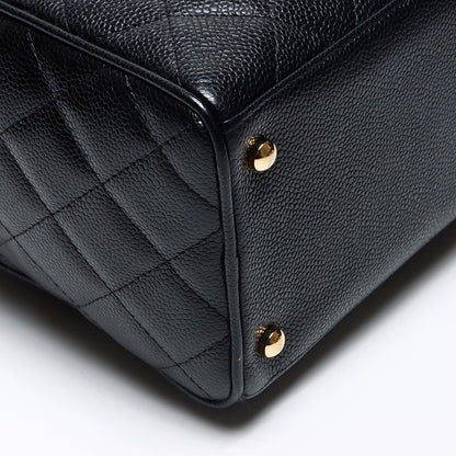 Chanel Boston Bag Caviar Leather CC Logo