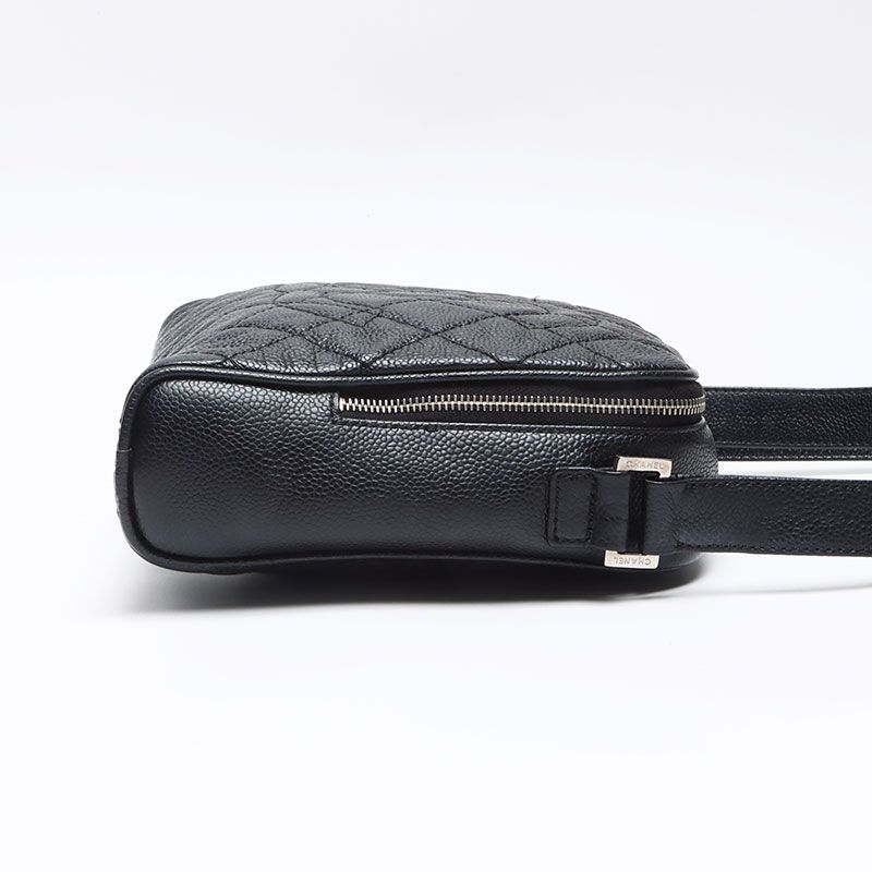 Chanel Shoulder Bag Caviar Leather CC Logo