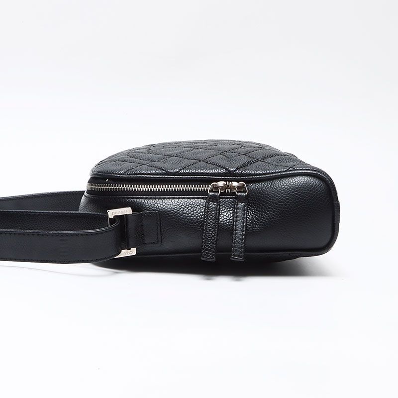 Chanel Shoulder Bag Caviar Leather CC Logo