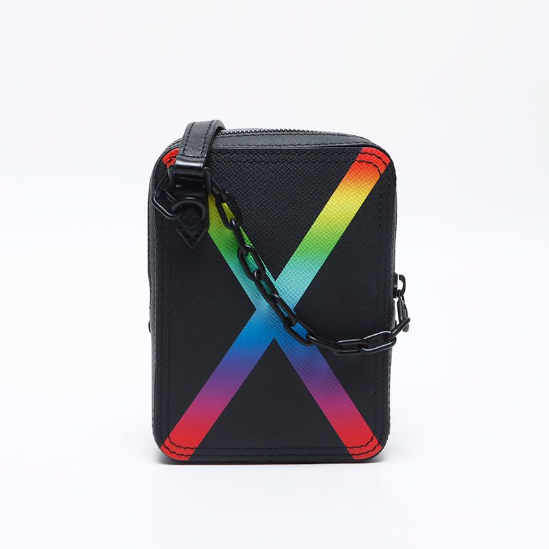 Louis Vuitton Shoulder Bag Taiga Rainbow Danube