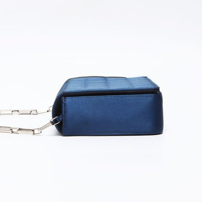 Chanel Shoulder Bag Satin Choco Bar