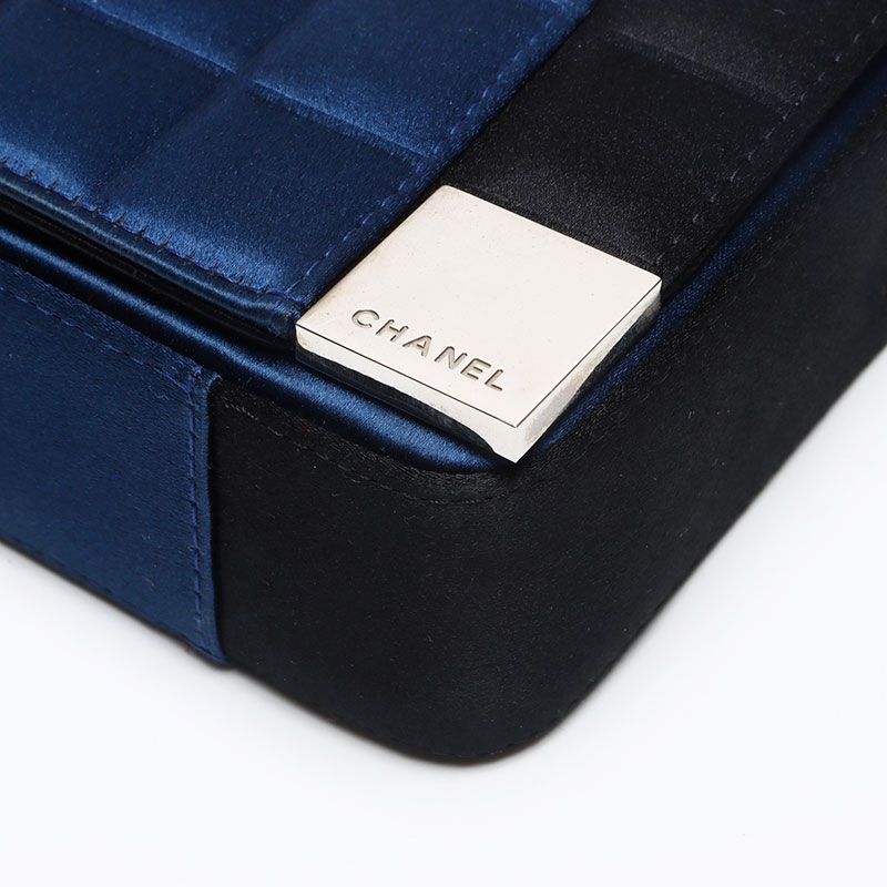 Chanel Shoulder Bag Satin Choco Bar