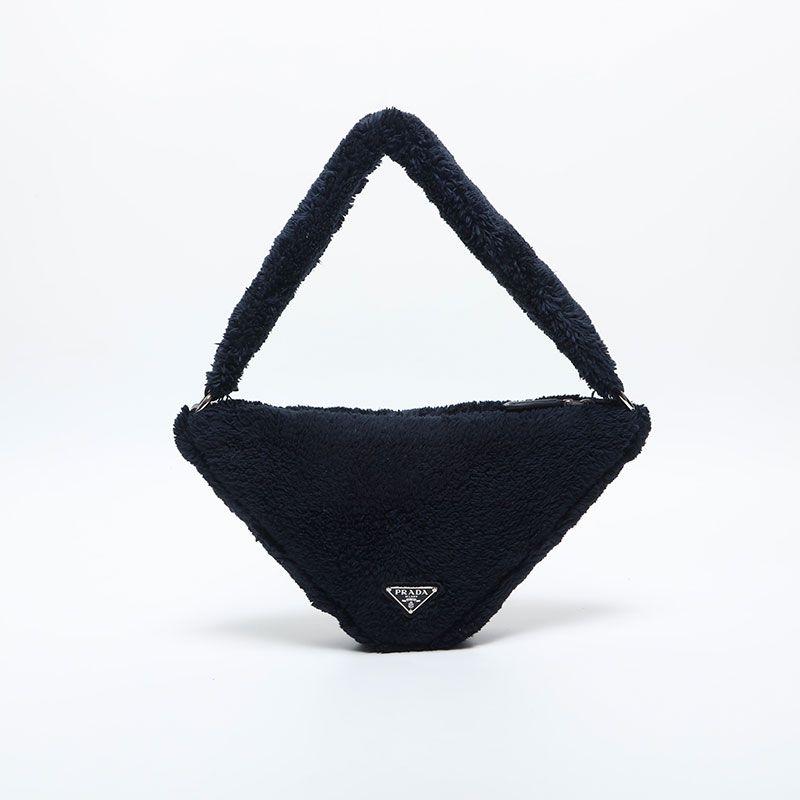 Prada Shoulder Bag Terry Cloth Triangle Pile