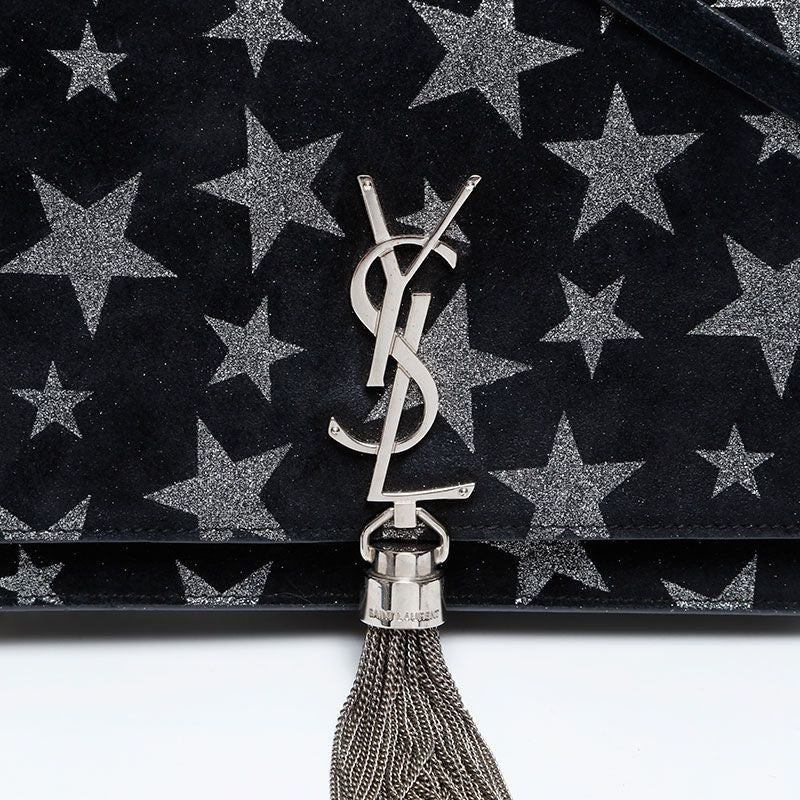 Saint Laurent Yves Shoulder Bag Star Suede Chain Kate