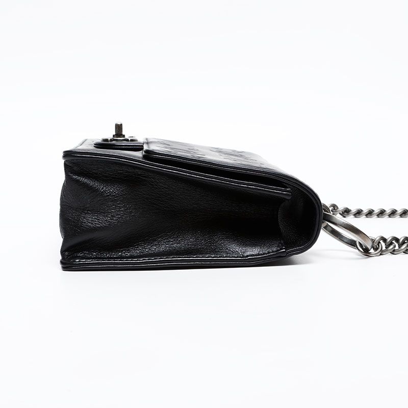 Chanel Shoulder Bag Gunmetal Chain Coco