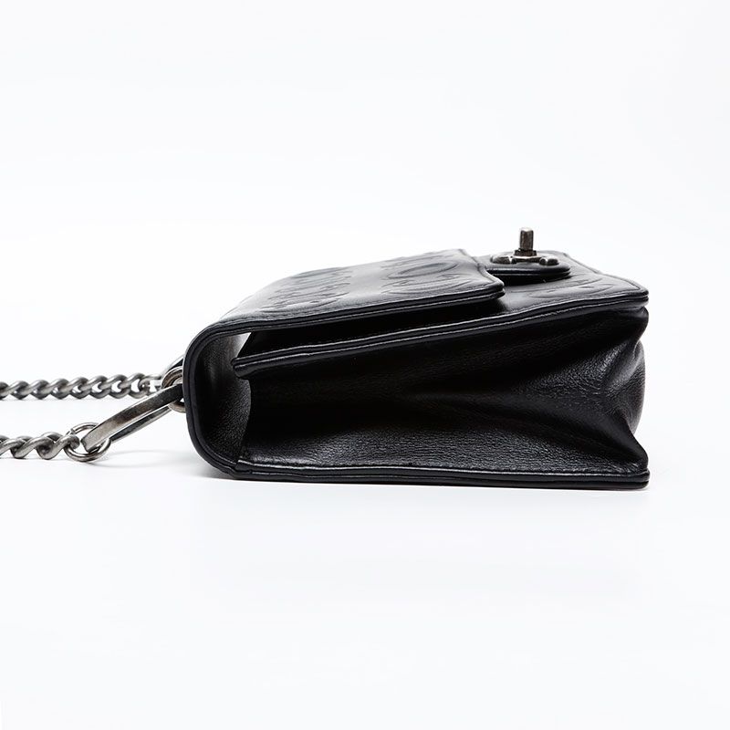 Chanel Shoulder Bag Gunmetal Chain Coco