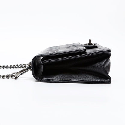 Chanel Shoulder Bag Gunmetal Chain Coco