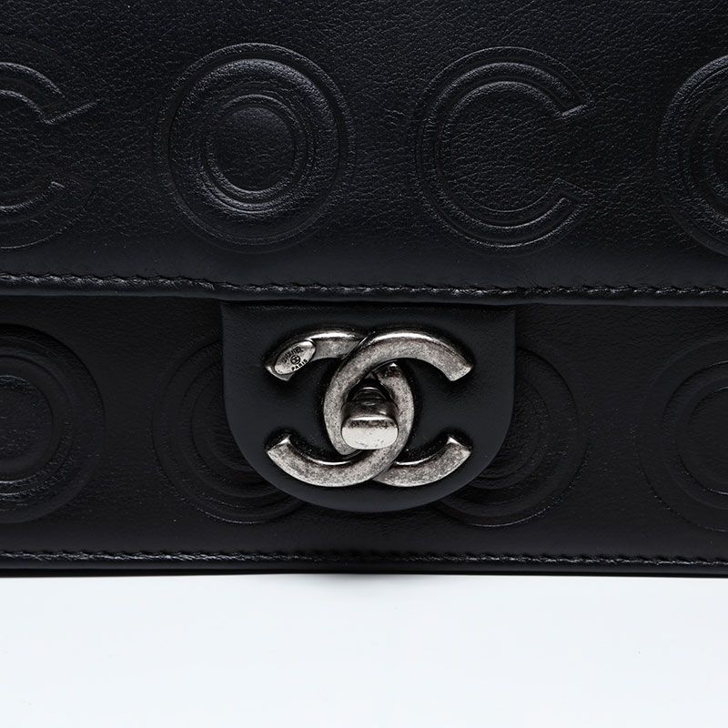Chanel Shoulder Bag Gunmetal Chain Coco