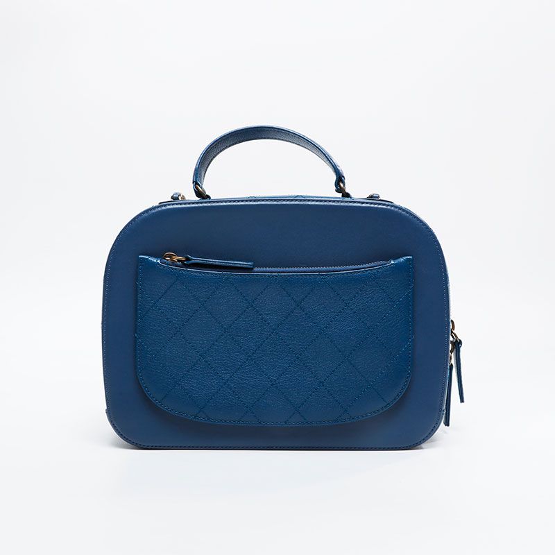 Chanel Shoulder Bag Leather 2-Way Vanity Top Handle