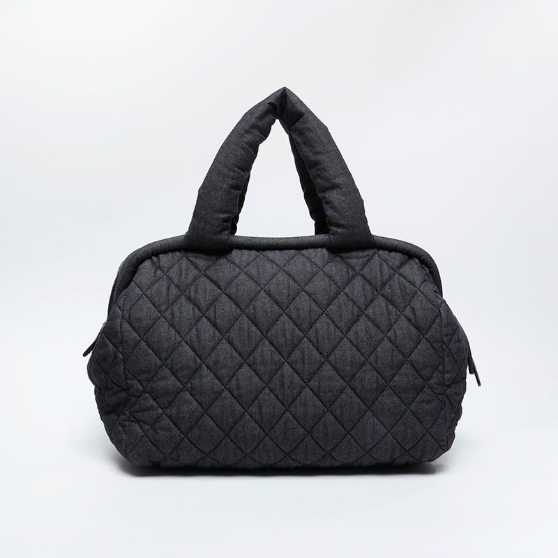 Chanel Boston Bag Denim Canvas Coco Cocoon