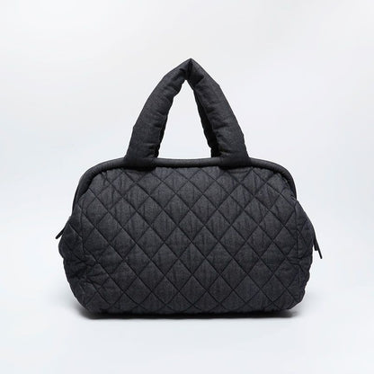 Chanel Boston Bag Denim Canvas Coco Cocoon