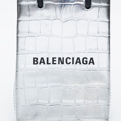 Balenciaga Shoulder Bag Embossed Leather Shopping Phone 2-Way Mini Tote