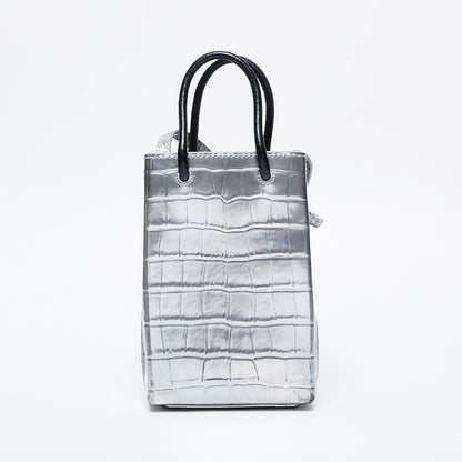 Balenciaga Shoulder Bag Embossed Leather Shopping Phone 2-Way Mini Tote