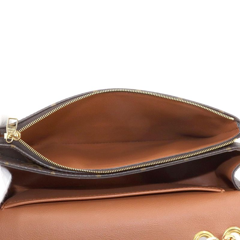 Louis Vuitton Monogram Malso Chain Shoulder Bag Leather Caramel 90307823