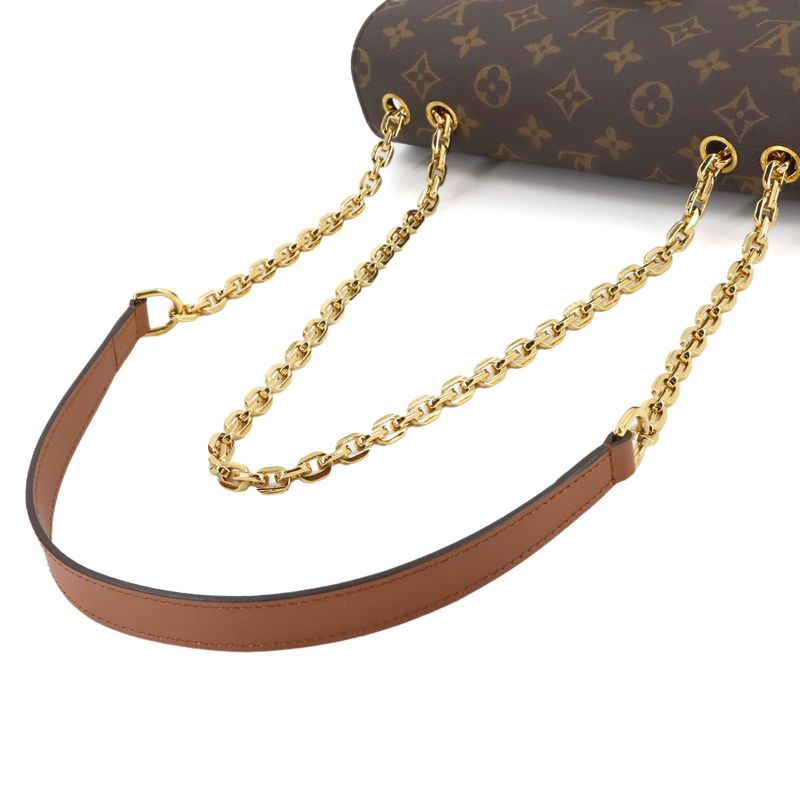 Louis Vuitton Monogram Malso Chain Shoulder Bag Leather Caramel 90307823