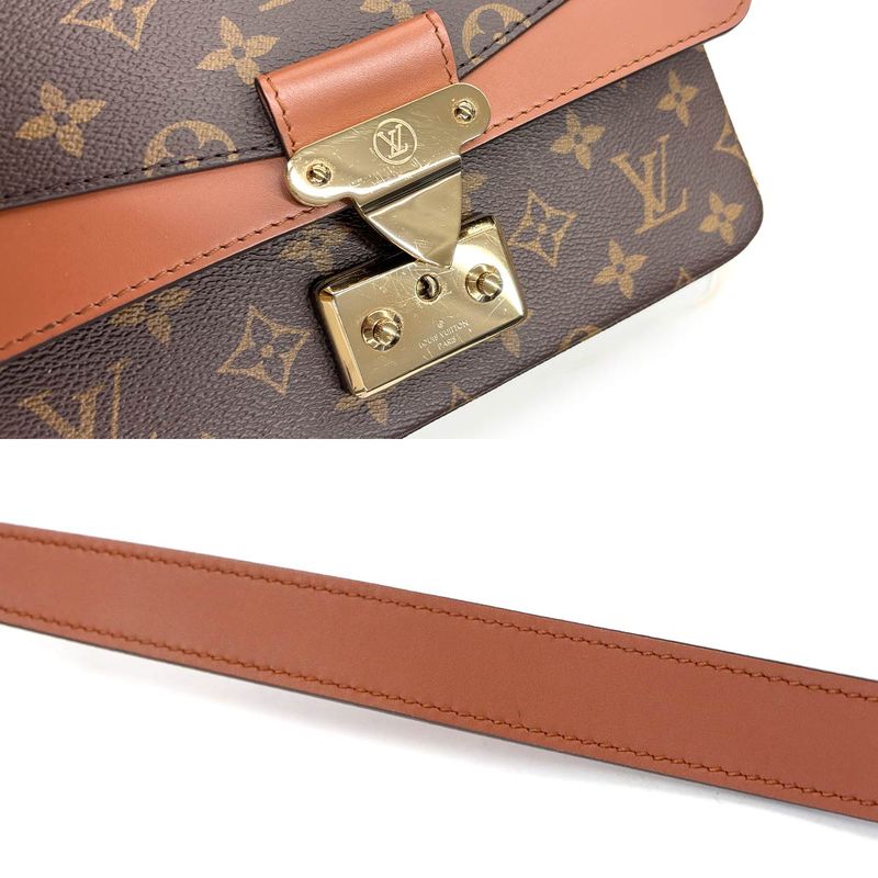 Louis Vuitton Monogram Malso Chain Shoulder Bag Leather Caramel 90307823