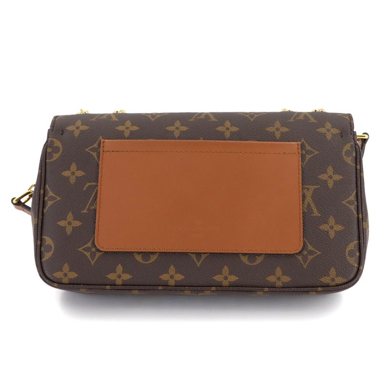 Louis Vuitton Monogram Malso Chain Shoulder Bag Leather Caramel 90307823