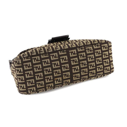 FENDI Zucchino Mamma Bucket Shoulder Bag Canvas Brown Beige 8br003 90308431