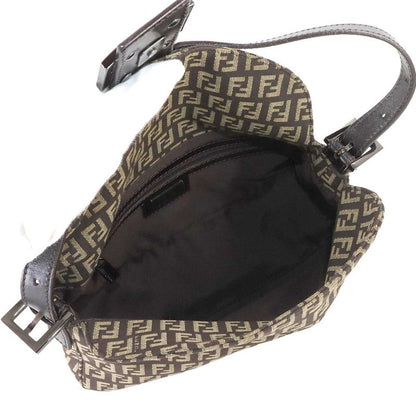 FENDI Zucchino Mamma Bucket Shoulder Bag Canvas Brown Beige 8br003 90308431