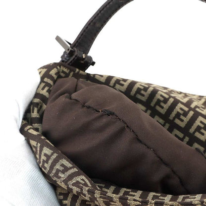 FENDI Zucchino Mamma Bucket Shoulder Bag Canvas Brown Beige 8br003 90308431