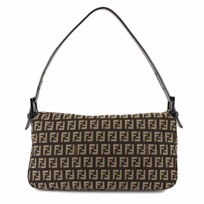 FENDI Zucchino Mamma Bucket Shoulder Bag Canvas Brown Beige 8br003 90308431