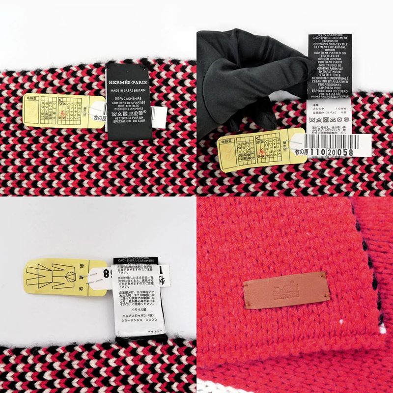 HERMES Muffler - Brid Dougala Red 100% Cashmere Accessories Others