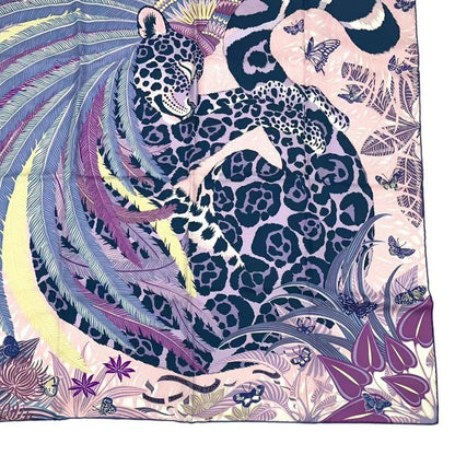 Unused HERMES Carre 90 Scarf Silk Jaguar Quetzal Jaguar Quetzal Multicolor
