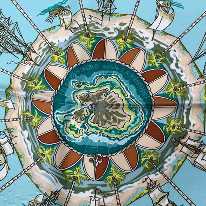 HERMES Scarf Carre 90 100% Silk PER Astra Adastra Through Difficulties To