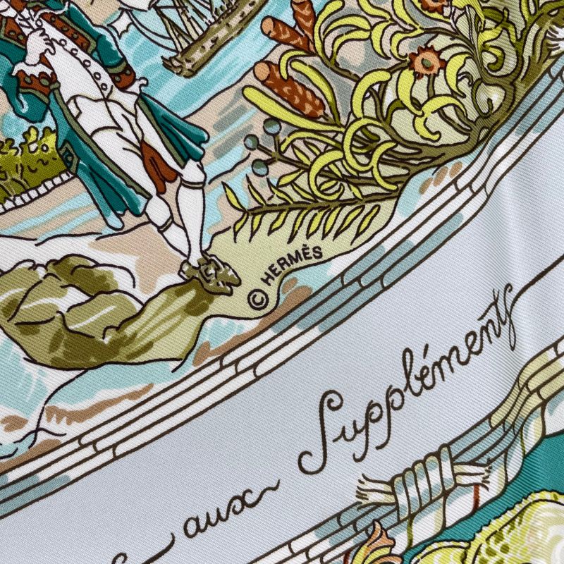 HERMES Scarf Carre 90 100% Silk PER Astra Adastra Through Difficulties To