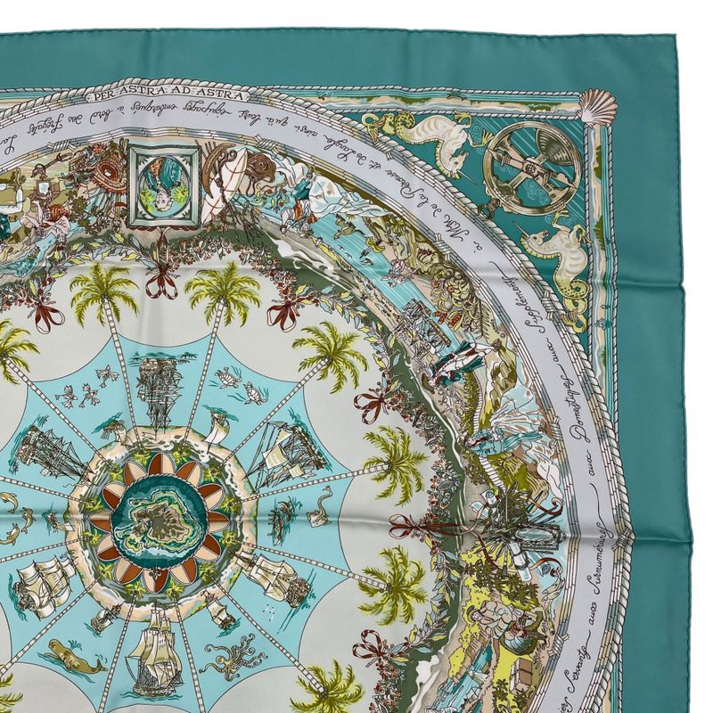 HERMES Scarf Carre 90 100% Silk PER Astra Adastra Through Difficulties To