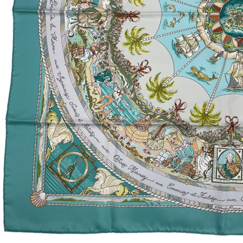 HERMES Scarf Carre 90 100% Silk PER Astra Adastra Through Difficulties To