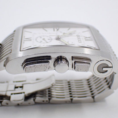 Gucci Chrono Metro Chronograph Quartz Watch White Dial SS