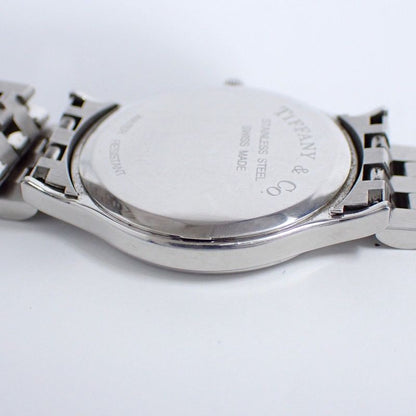 Tiffany & Co. Classic Quartz Watch Arabic Index White Dial SS