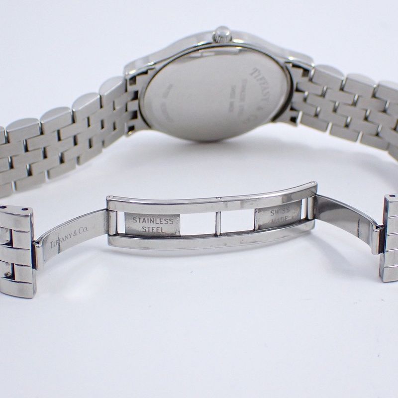 Tiffany & Co. Classic Quartz Watch Arabic Index White Dial SS