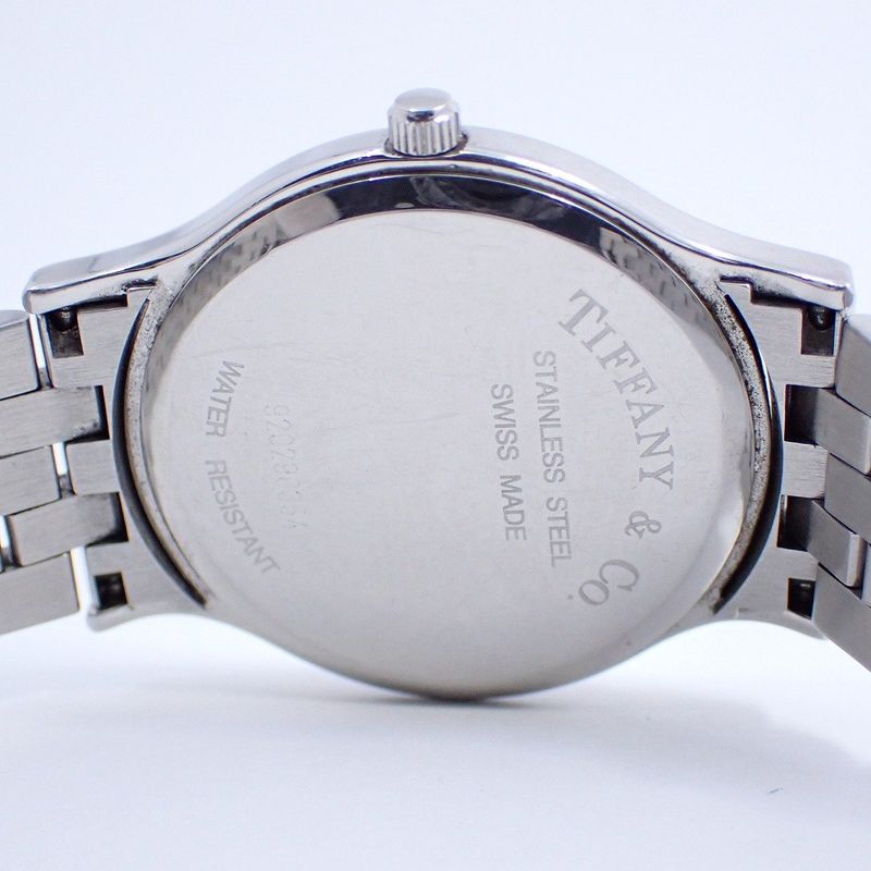 Tiffany & Co. Classic Quartz Watch Arabic Index White Dial SS