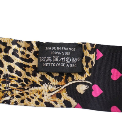 Hermes Twilly Jungle Love Black Silk Scarf