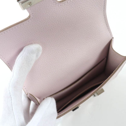 HERMES Constance Slim Eva Color Mauvepere Silver Hardware Wallet Bifold Wallet