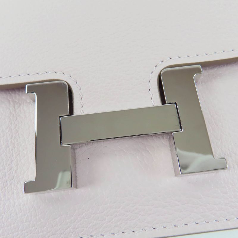HERMES Constance Slim Eva Color Mauvepere Silver Hardware Wallet Bifold Wallet
