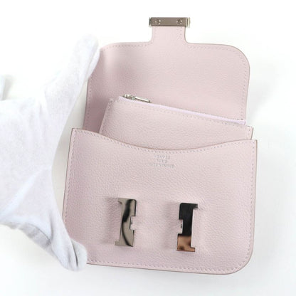 HERMES Constance Slim Eva Color Mauvepere Silver Hardware Wallet Bifold Wallet