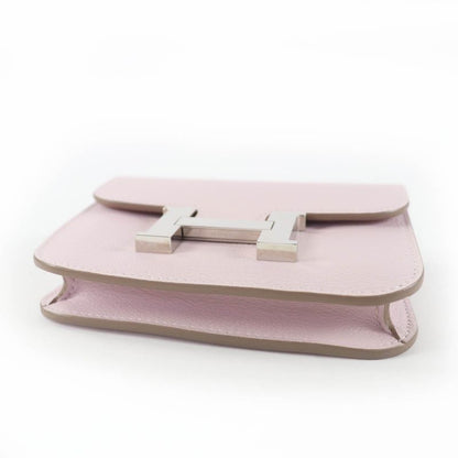 HERMES Constance Slim Eva Color Mauvepere Silver Hardware Wallet Bifold Wallet
