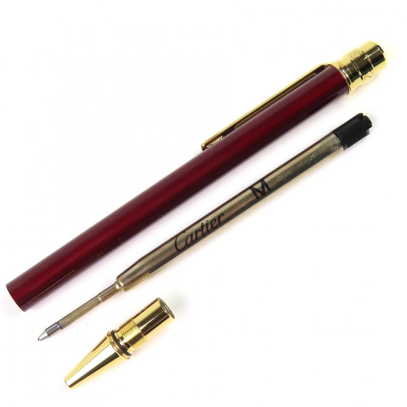 Cartier Santos De Cartier Twist Ballpoint Pen Bold Gold With Case Made In